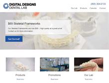 Tablet Screenshot of digitaldesignsdentallab.com